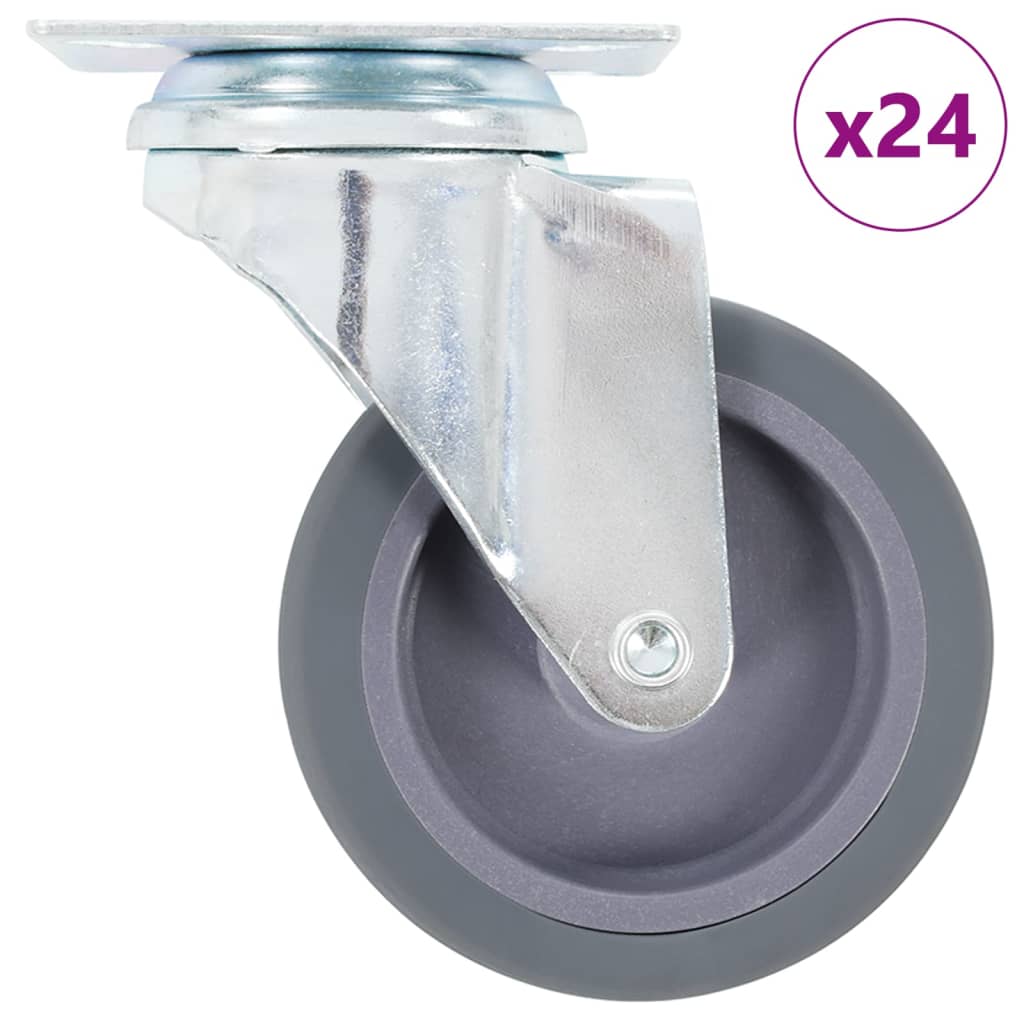 24 Pieces Swivel Casters 75 mm