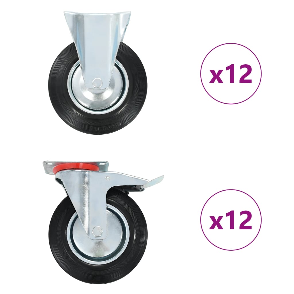 24 Pieces Casters 200 mm