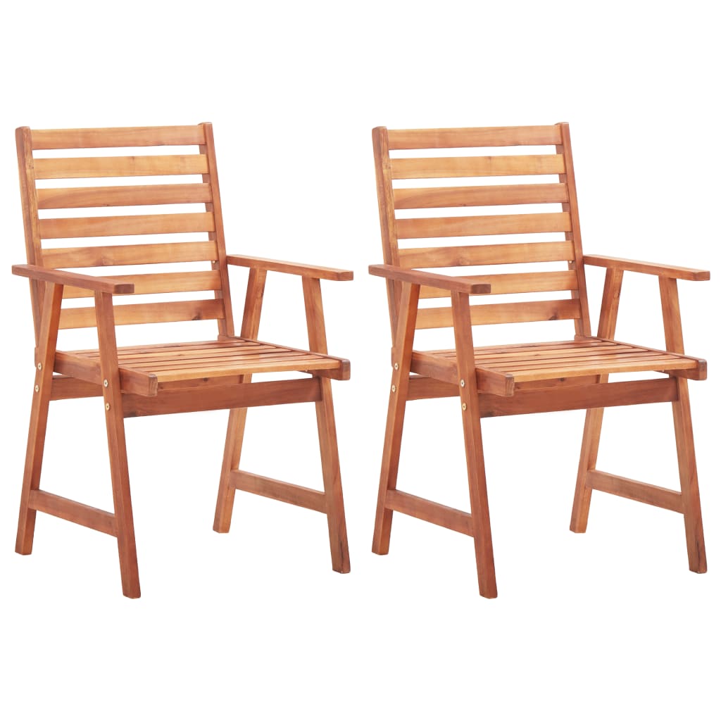 Outdoor Dining Chairs 2 Pieces Solid Acacia Wood