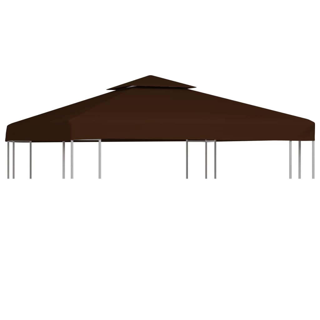2-Tier Gazebo Top Cover 310 g/m2 3x3 m Brown