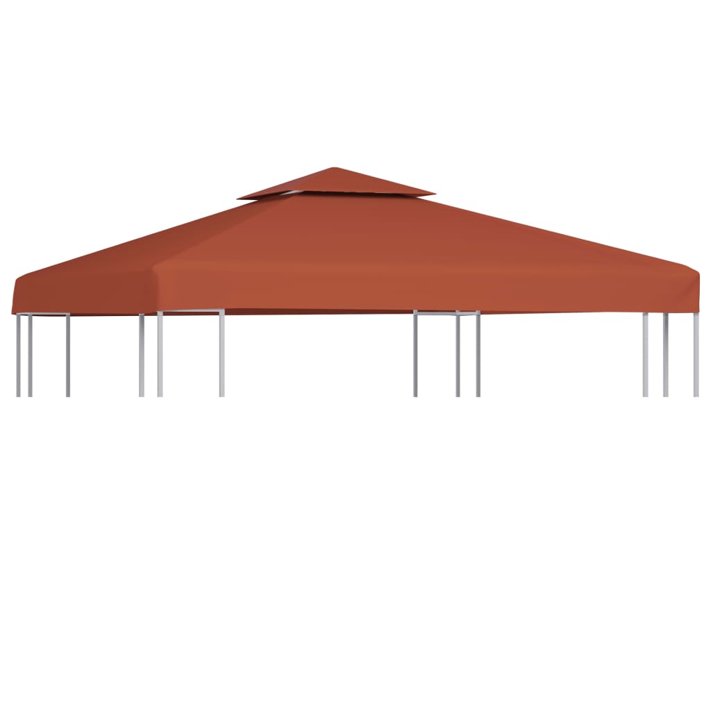 2-Tier Gazebo Top Cover 310 g/m2 3x3 m Terracotta