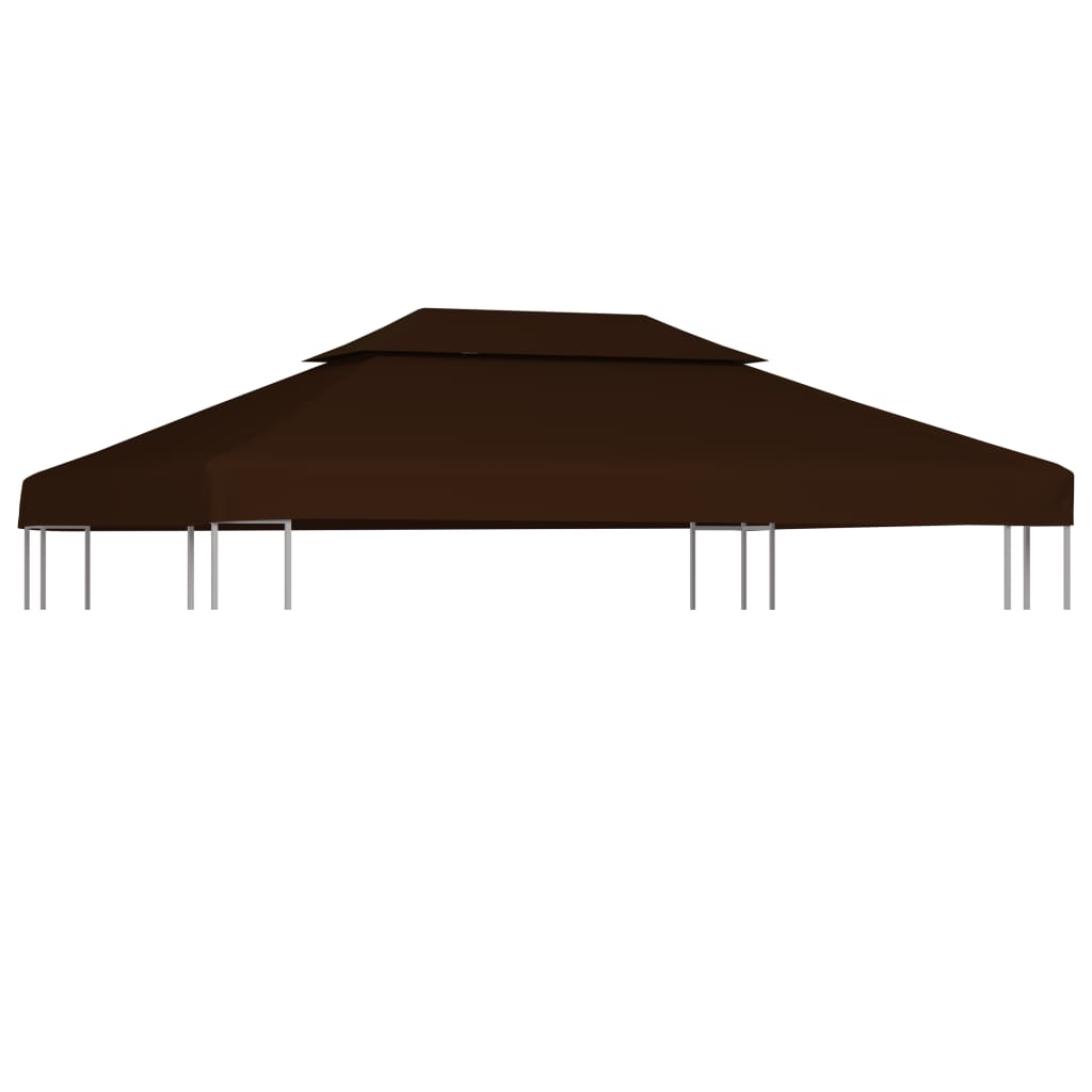 2-Tier Gazebo Top Cover 310 g/m2 4x3 m Brown