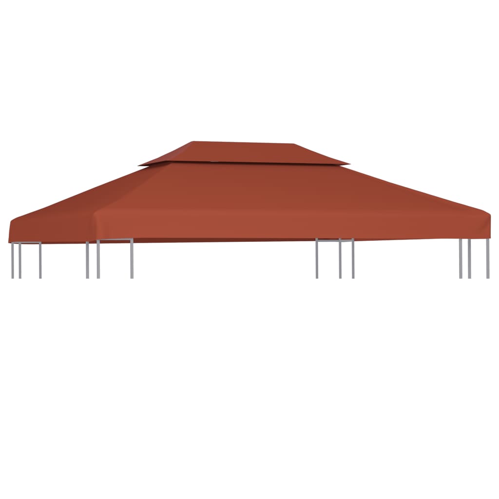 2-Tier Gazebo Top Cover 310 g/m2 4x3 m Terracotta