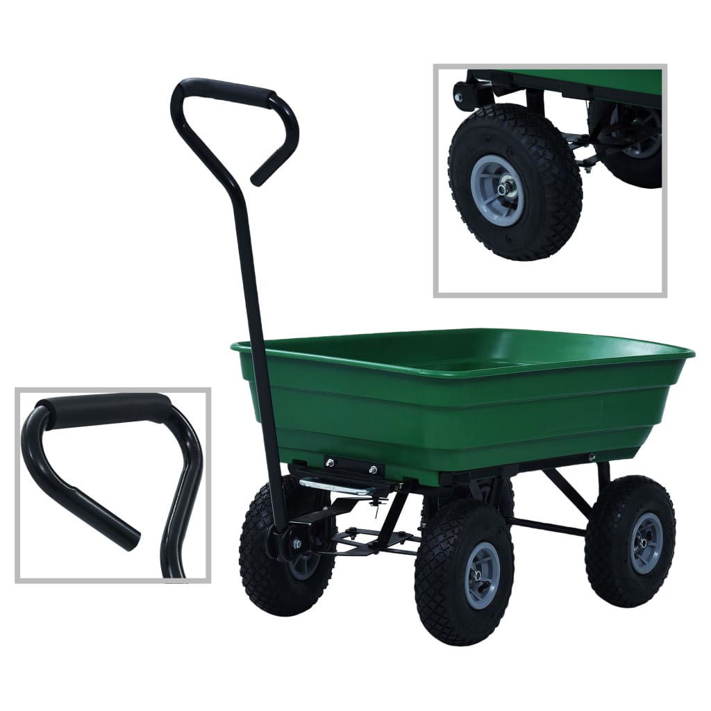 HOCOUR Garden Tipping Hand Cart 300 kg 75L - Green