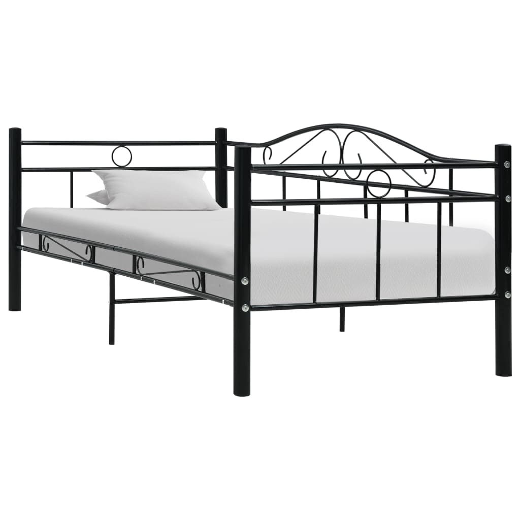 Bed Frame Black Metal 90x200 cm