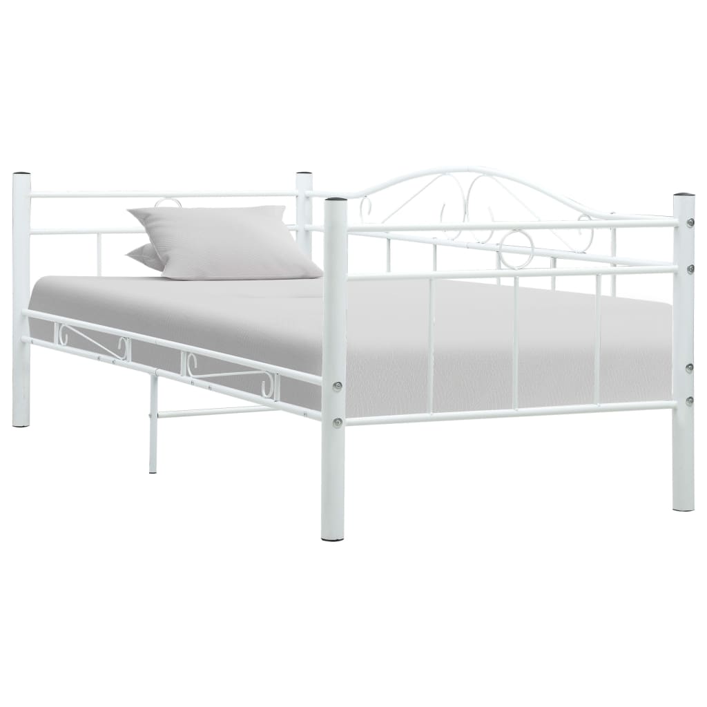 Bed Frame White Metal 90x200 cm