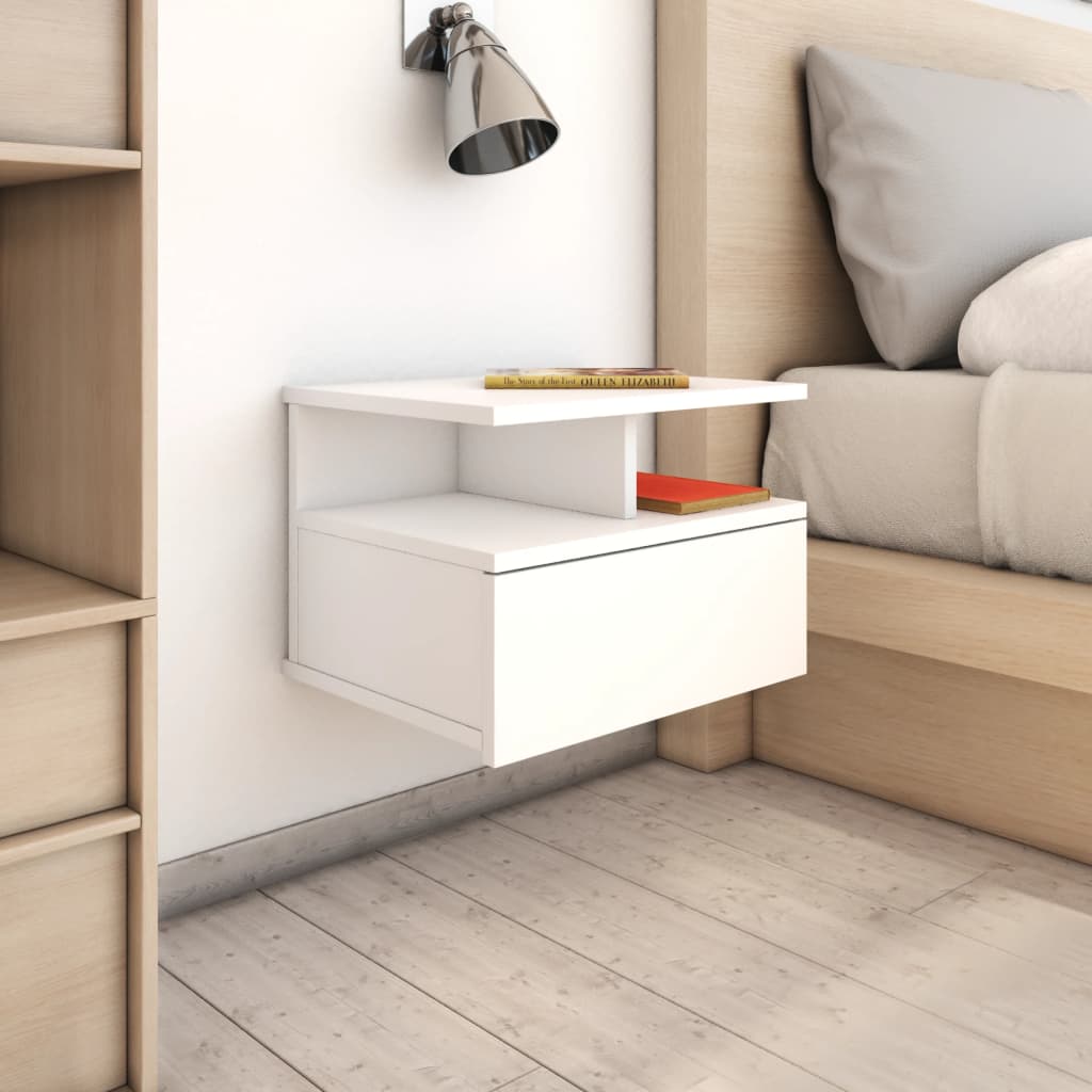 Bedside Table - SPARKS Nightstand White 40cm