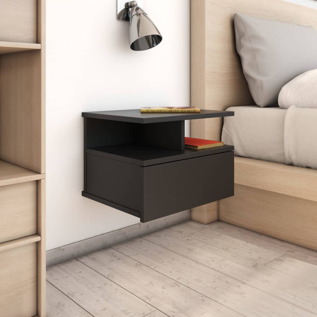 Bedside Table - SPARKS Nightstand Black 40cm