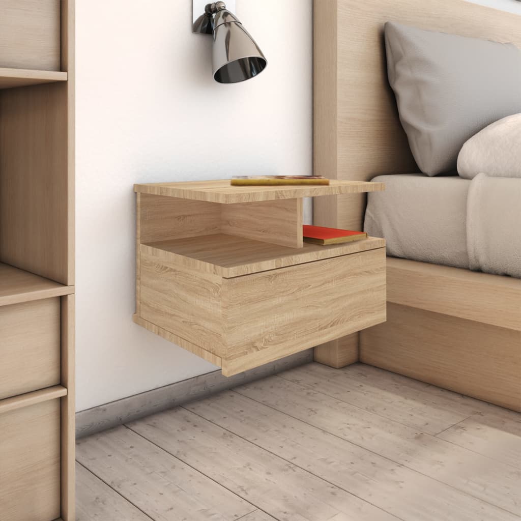 Bedside Table - SPARKS 2 Piece Nightstand Sonoma Oak 40cm