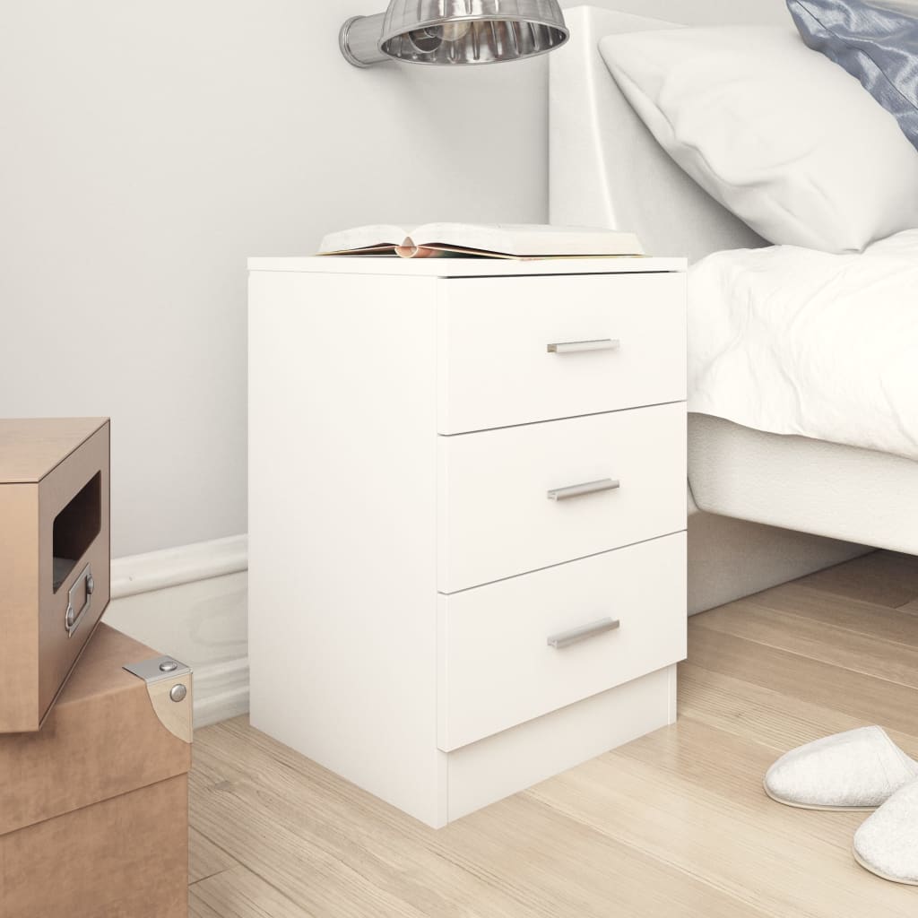 Bedside Table - HERON Nightstand White 38cm
