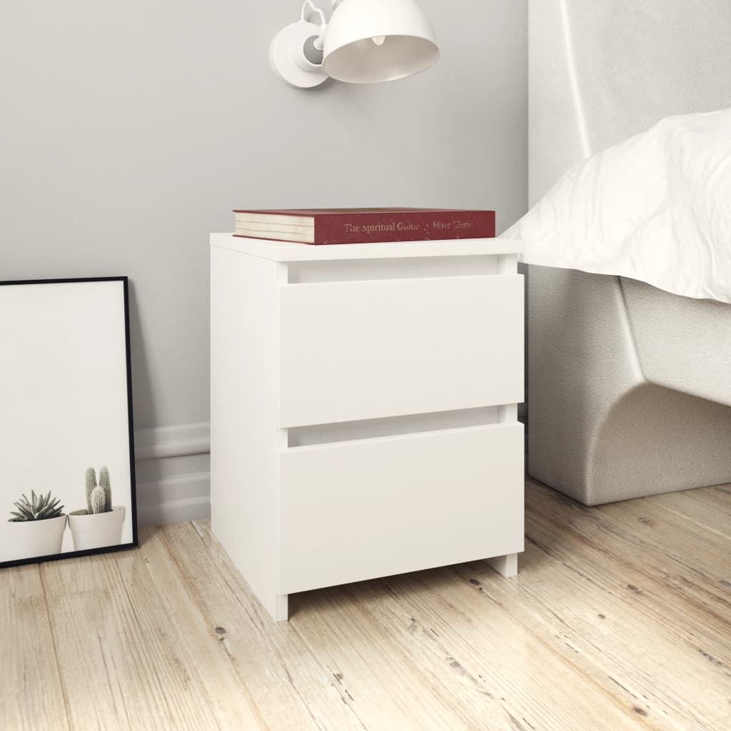 Bedside Table - SALMON Nightstand White 30cm