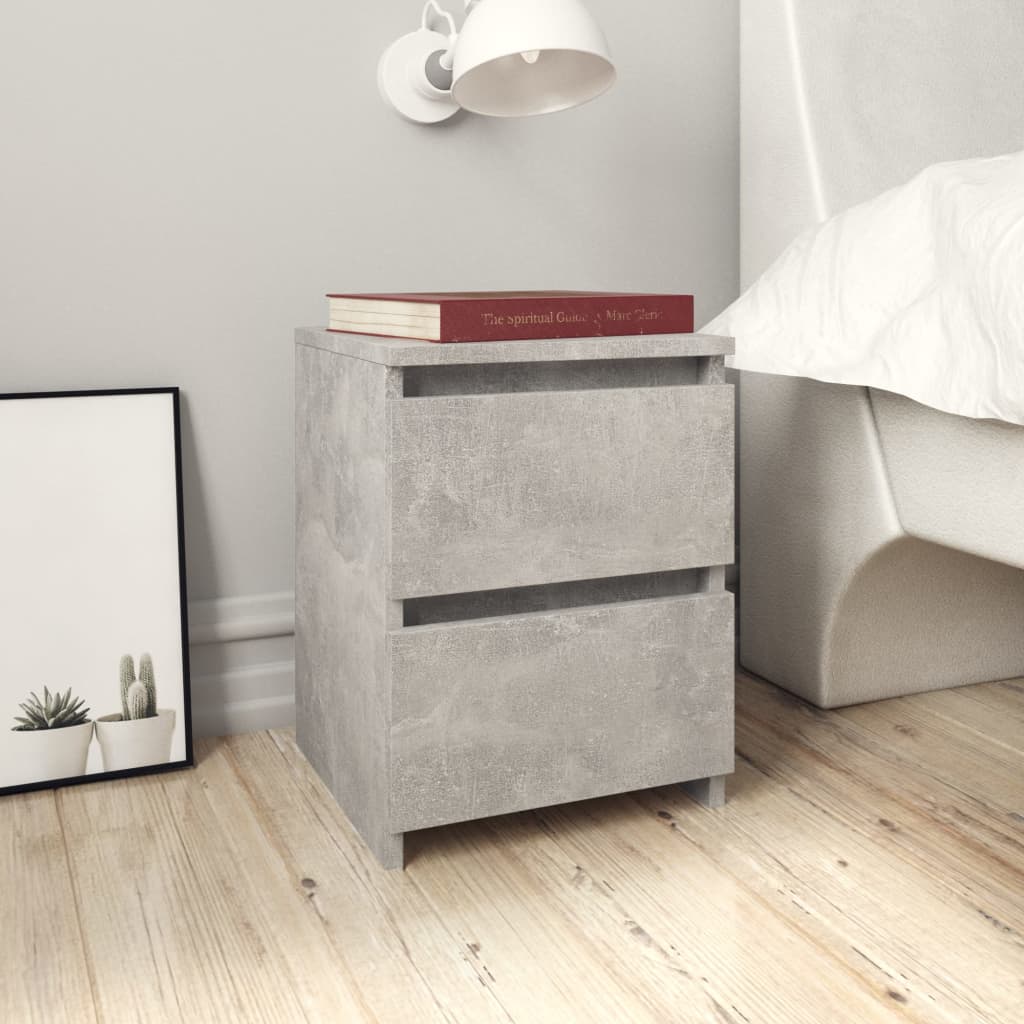 Bedside Table - SALMON Nightstand Concrete Grey 30cm