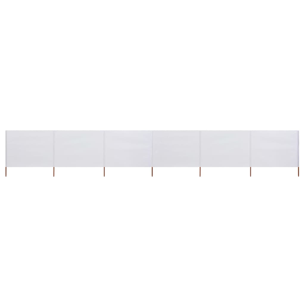 6-panel Wind Screen Fabric 800x160 cm Sand White