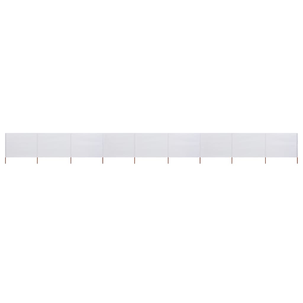 9-panel Wind Screen Fabric 1200x120 cm Sand White