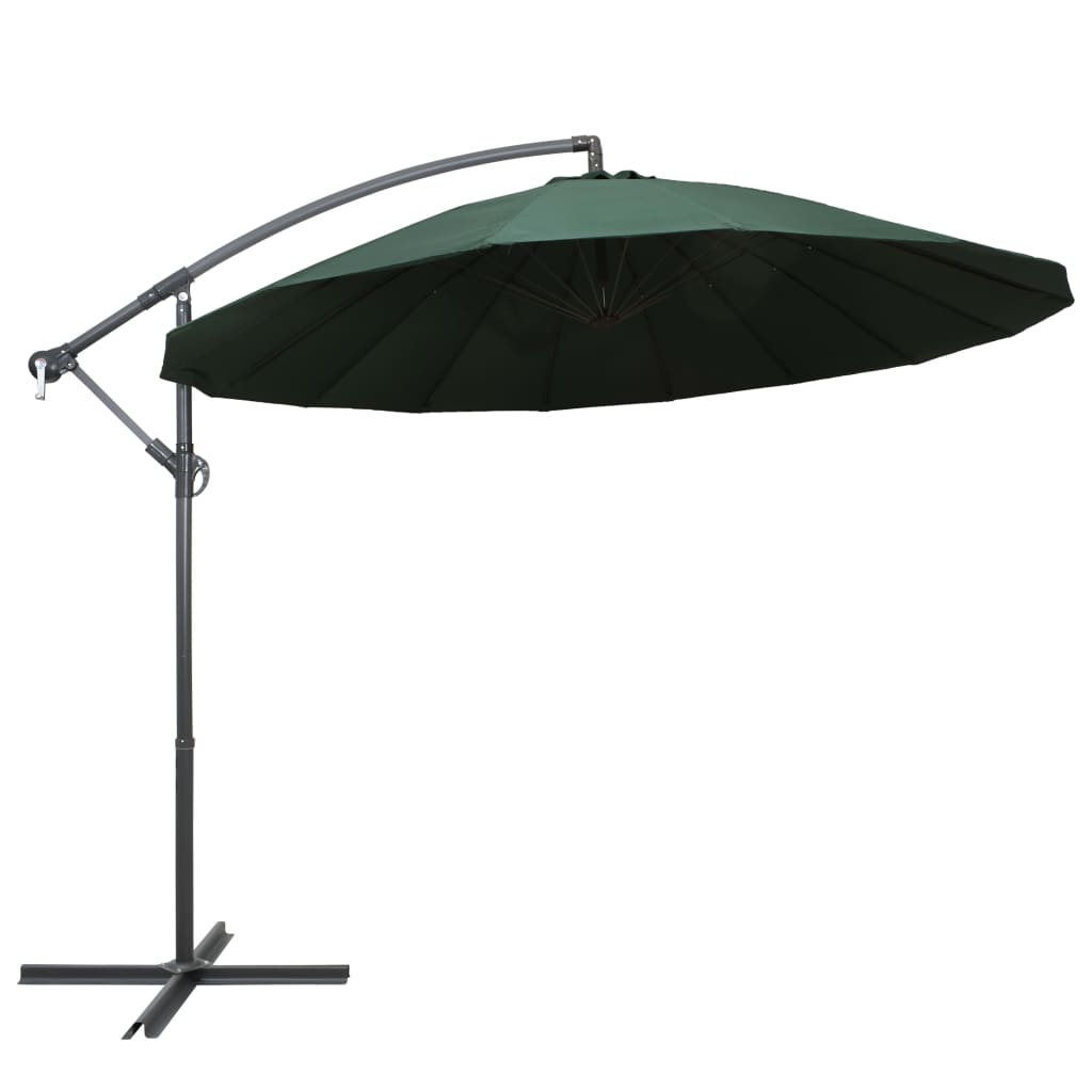 Hanging Parasol Green 3 m Aluminium Pole