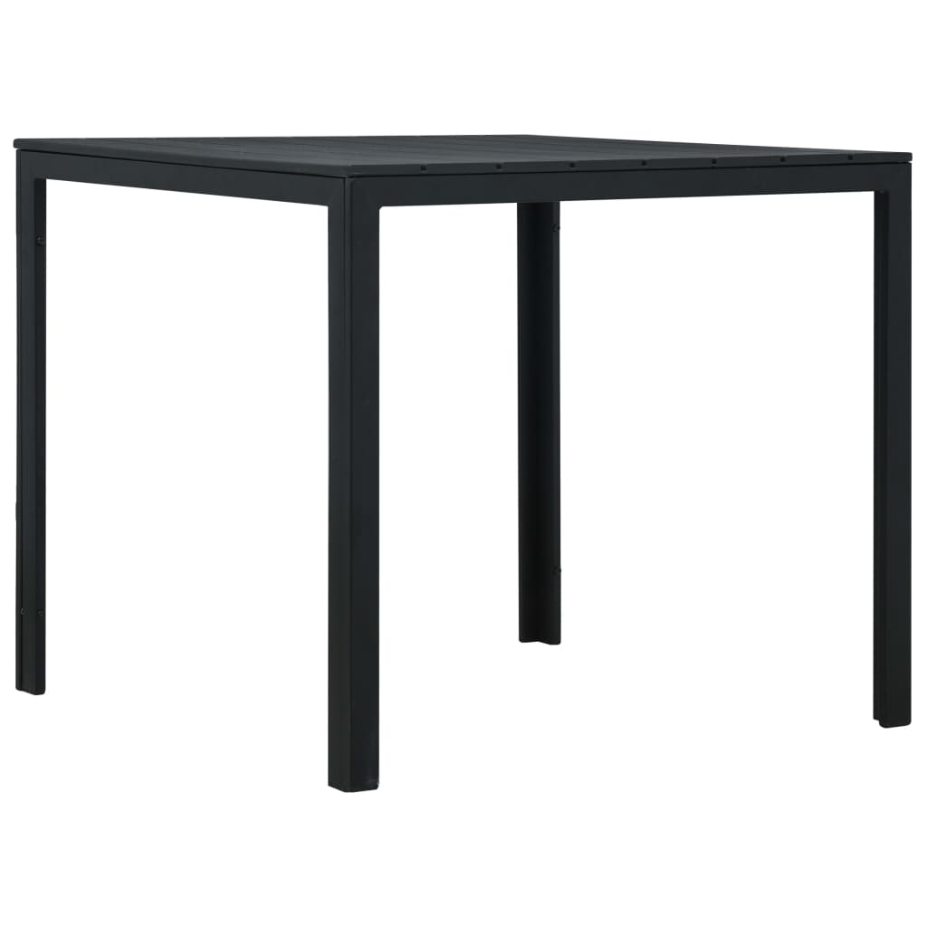Coffee Table Black 78x78x74 cm HDPE Wood Look