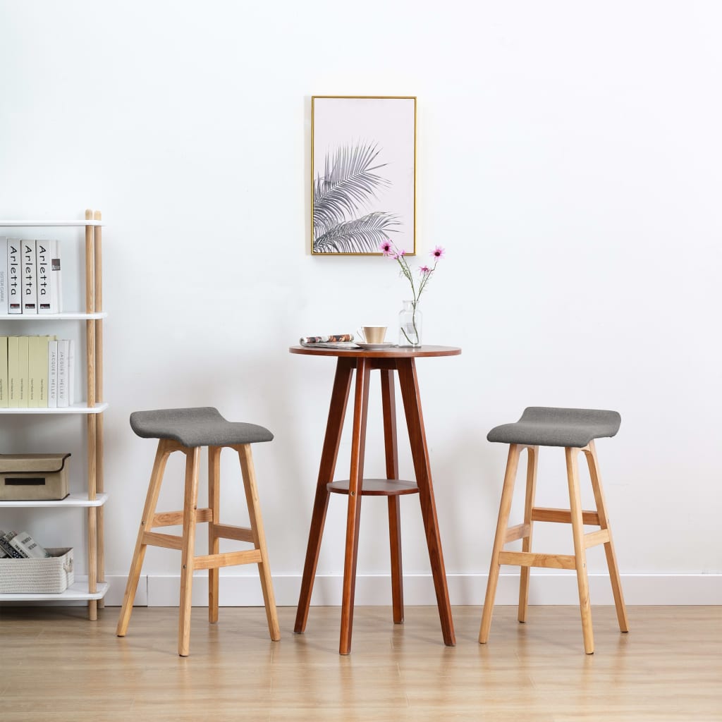 Bar Stools 2 Pieces Dark Grey Fabric