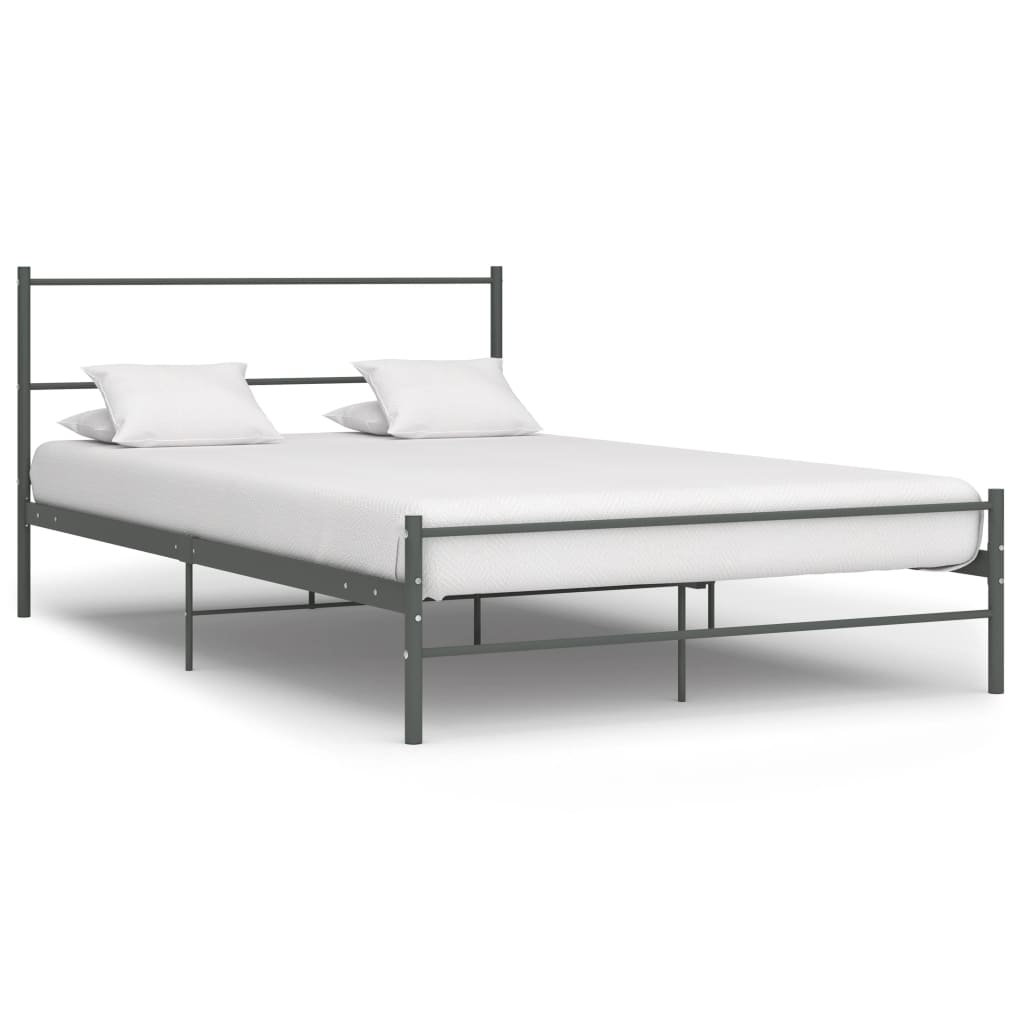 Bed Frame Grey Metal 120x200 cm