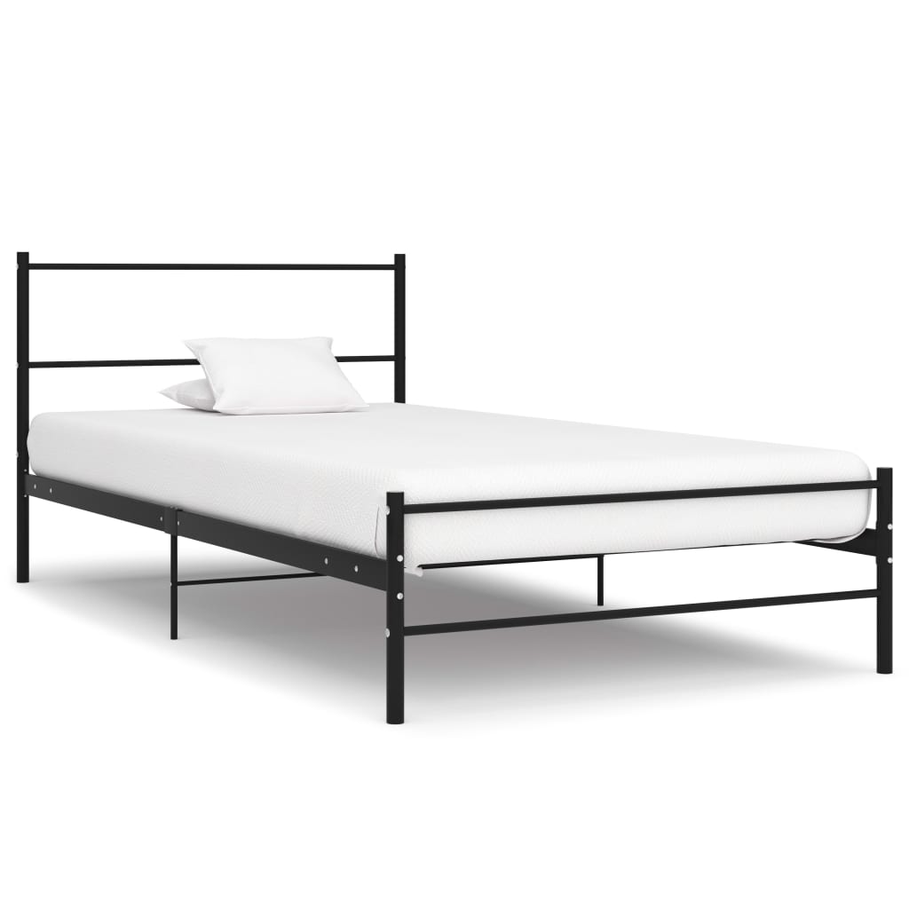Bed Frame Black Metal 90x200 cm