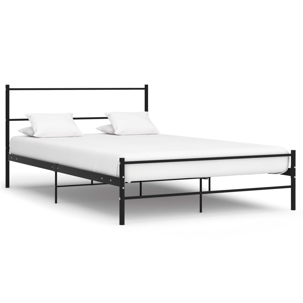 Bed Frame Black Metal 140x200 cm