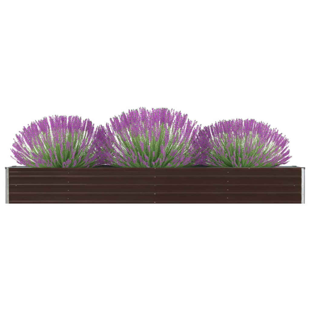 Garden Raised Bed Galvanised Steel 320x40x45 cm Brown