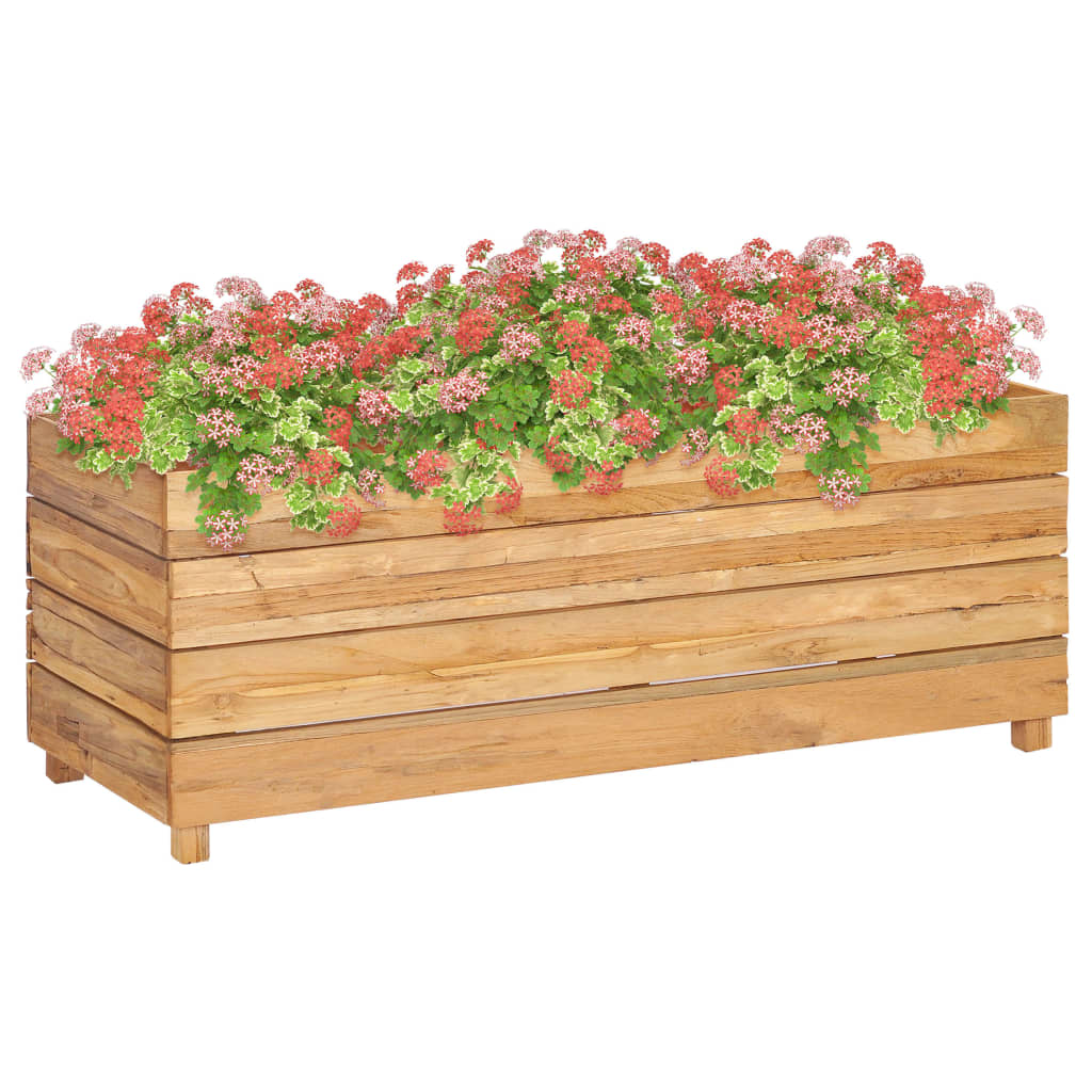 Raised Bed 100x40x38 cm Solid Wood Teak and Steel