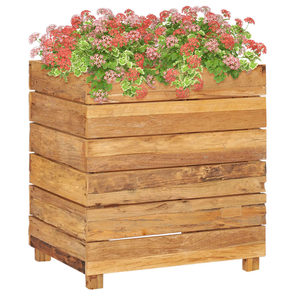 Raised Bed 50x40x55 cm Solid Wood Teak and Steel
