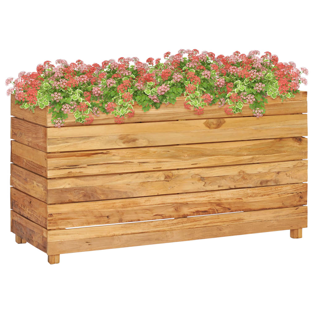 Raised Bed 100x40x55 cm Solid Wood Teak and Steel