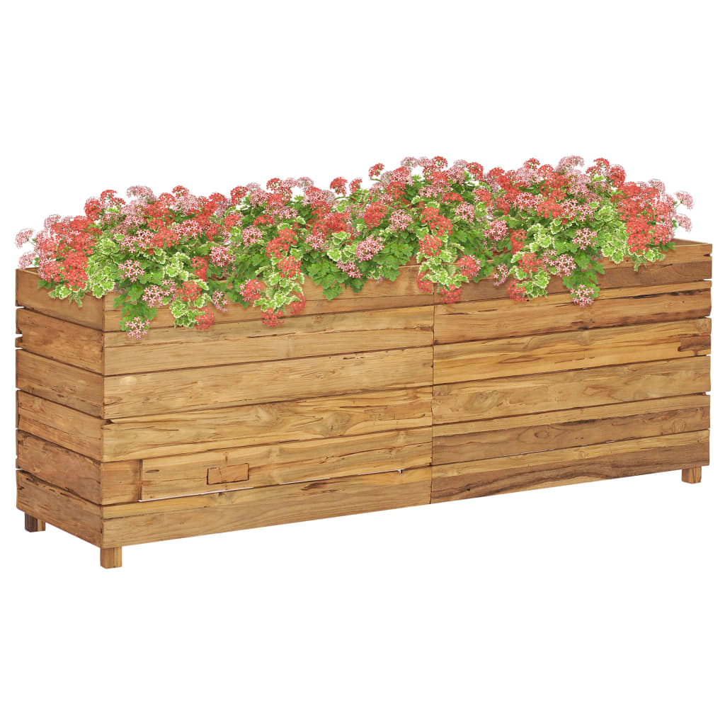 Raised Bed 150x40x55 cm Solid Wood Teak and Steel