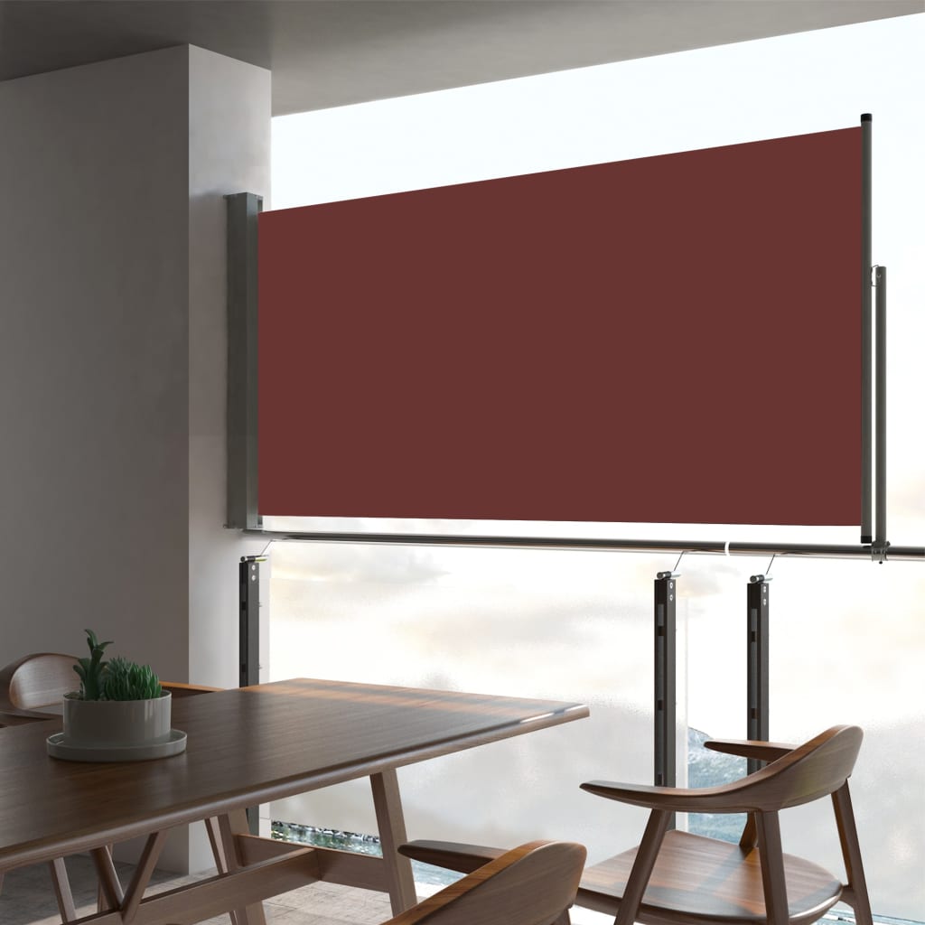 Patio Retractable Side Awning 80x300 cm Brown