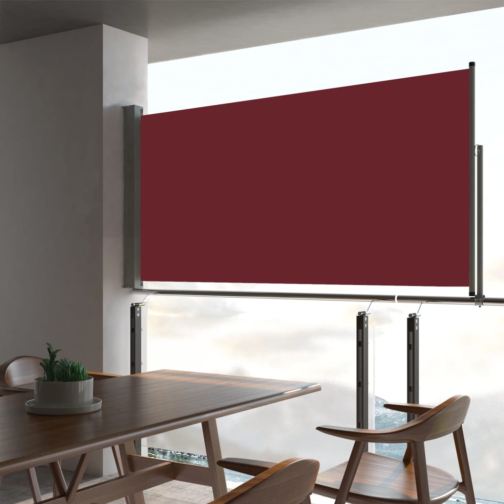 Patio Retractable Side Awning 80x300 cm Red