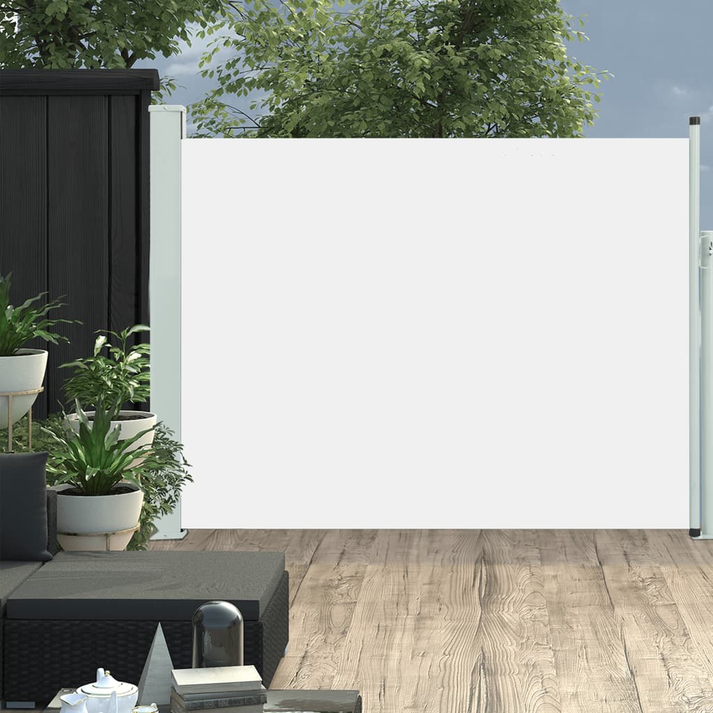 Patio Retractable Side Awning 140x500 cm Cream