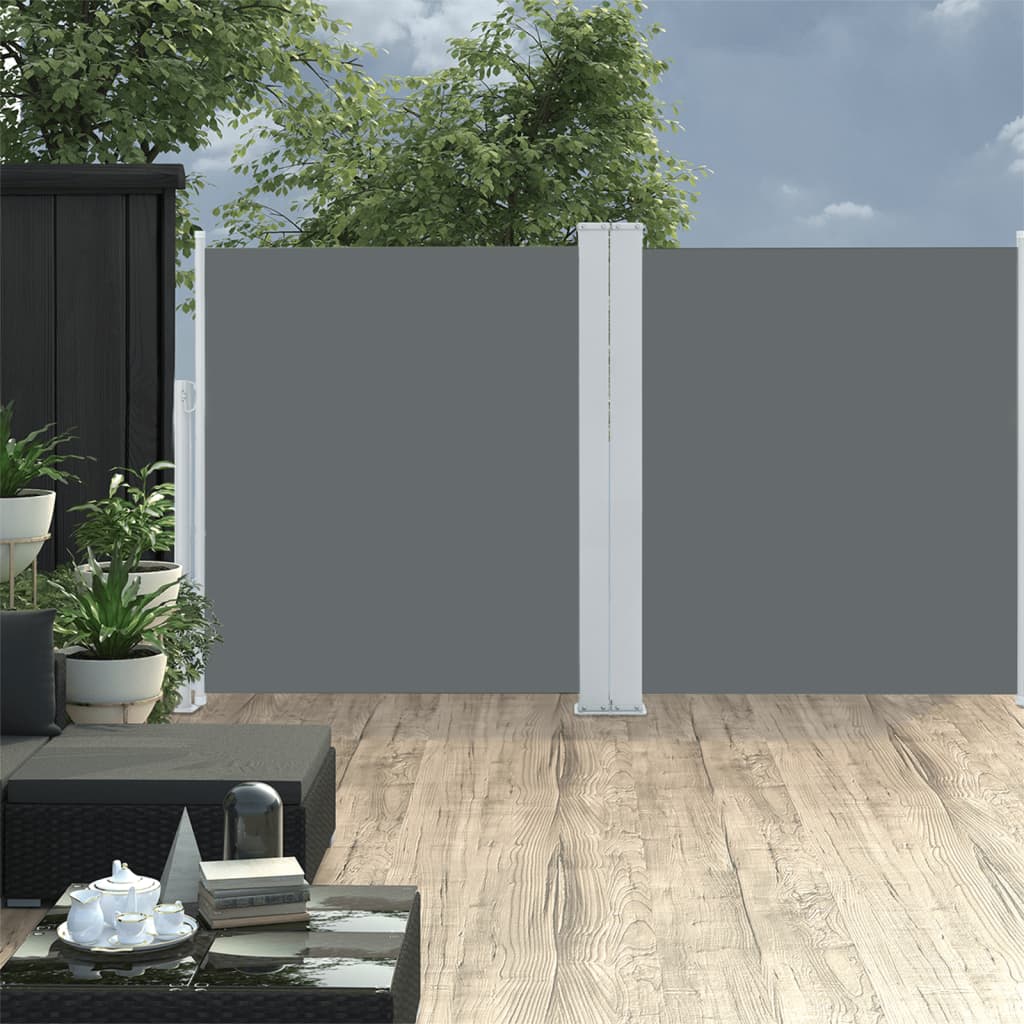 Retractable Side Awning Anthracite 140x600 cm
