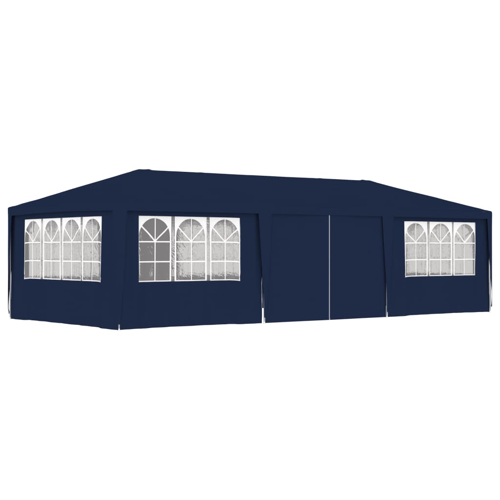 Professional Party Tent with Side Walls 4x9 m Blue 90 gm