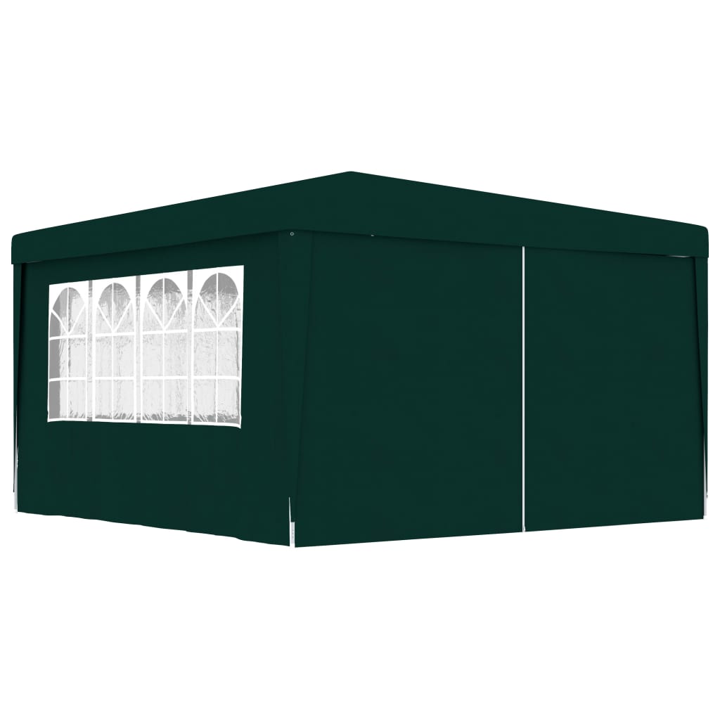 Professional Party Tent with Side Walls 4x4 m Green 90 gm