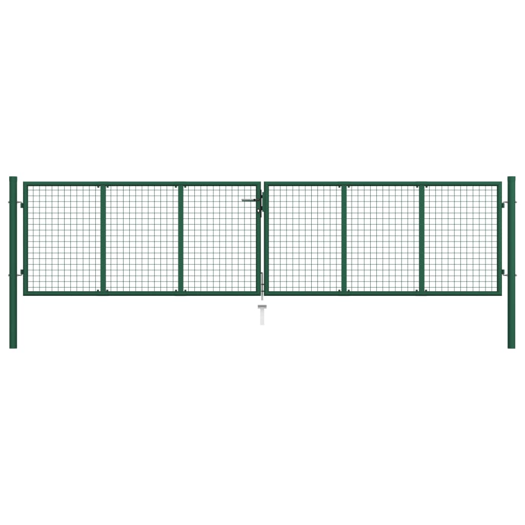 Mesh Garden Gate Steel 400x100 cm Green