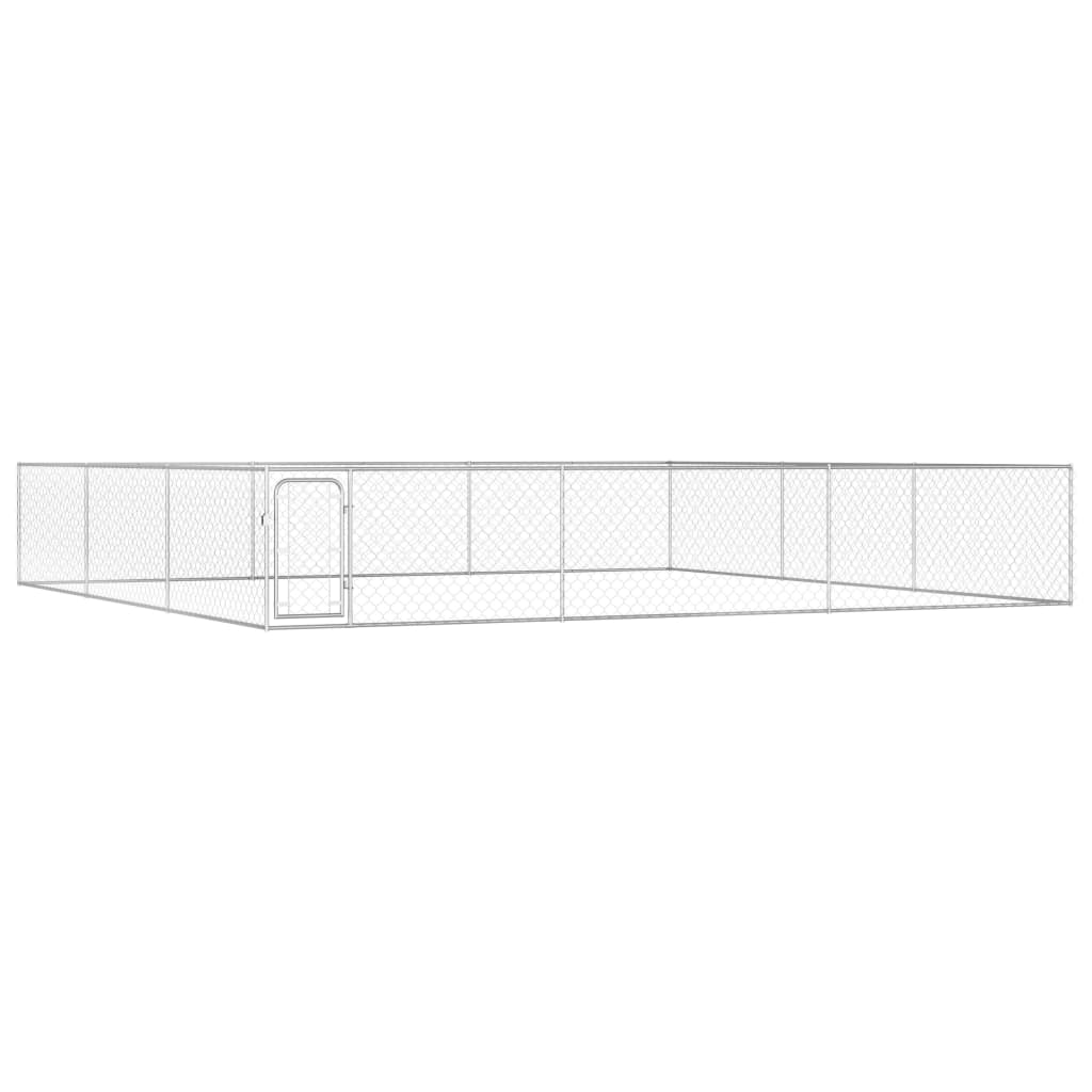 Outdoor Dog Kennel Galvanised Steel 6x6x1 m