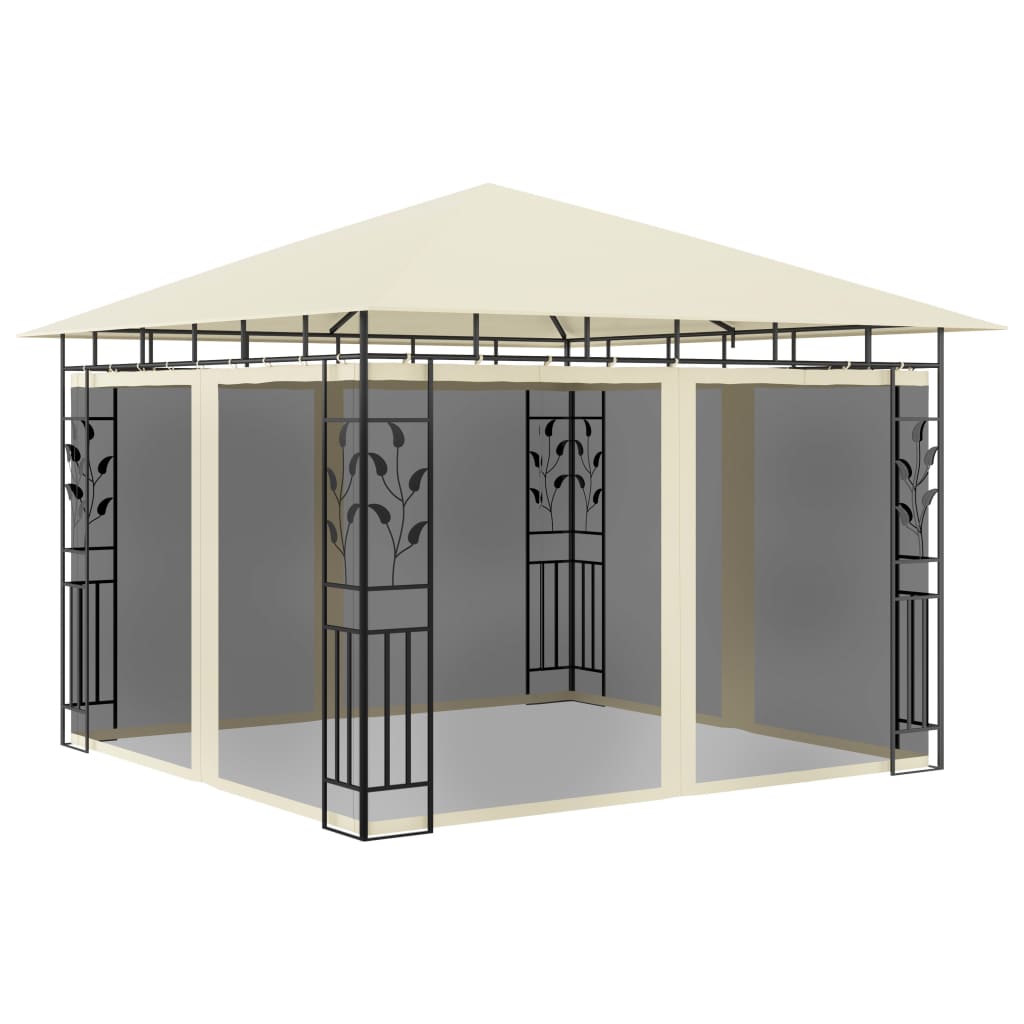 Gazebo with Mosquito Net 3x3x2.73 m Cream 180 g/m2
