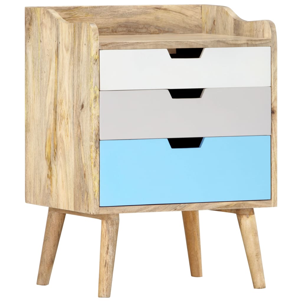 Bedside Table - DURANTE Nightstand Brown and Multi Colour 47cm