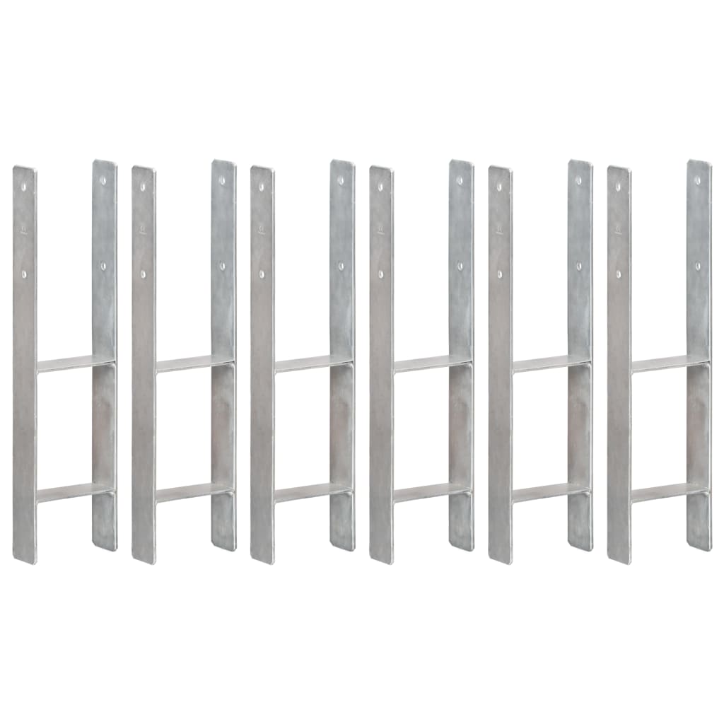 Fence Anchors 6 Pcs Silver 14x6x60cm Galvanised Steel