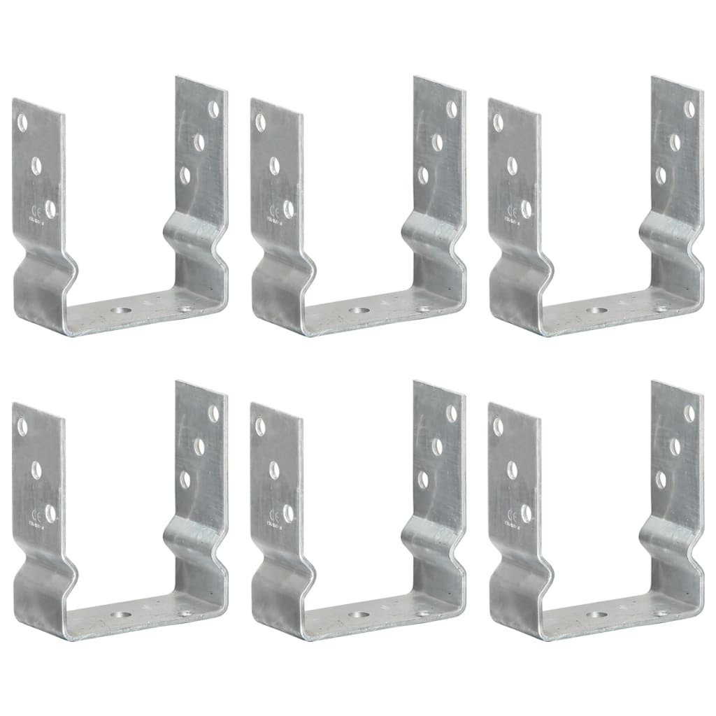 Fence Anchors 6 Pcs Silver 12x6x15cm Galvanised Steel