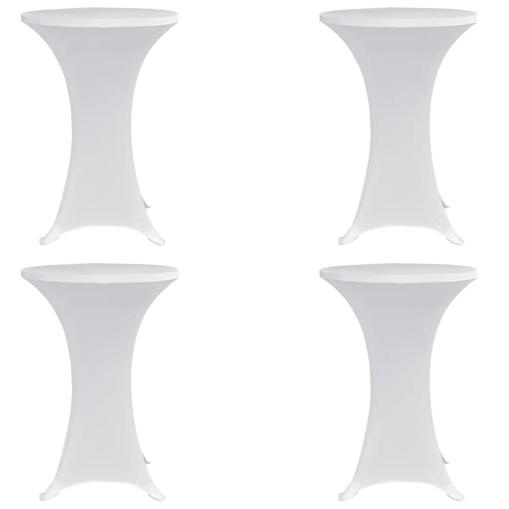 Standing Table Cover Ã ̃70 cm White Stretch 4 pcs