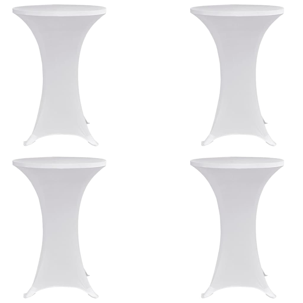 Standing Table Cover Ã ̃80 cm White Stretch 4 pcs