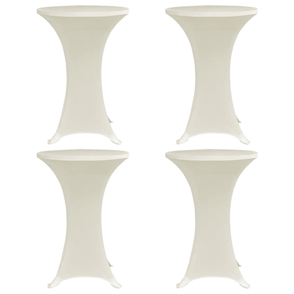 Standing Table Cover Ã ̃60 cm Cream Stretch 4 pcs