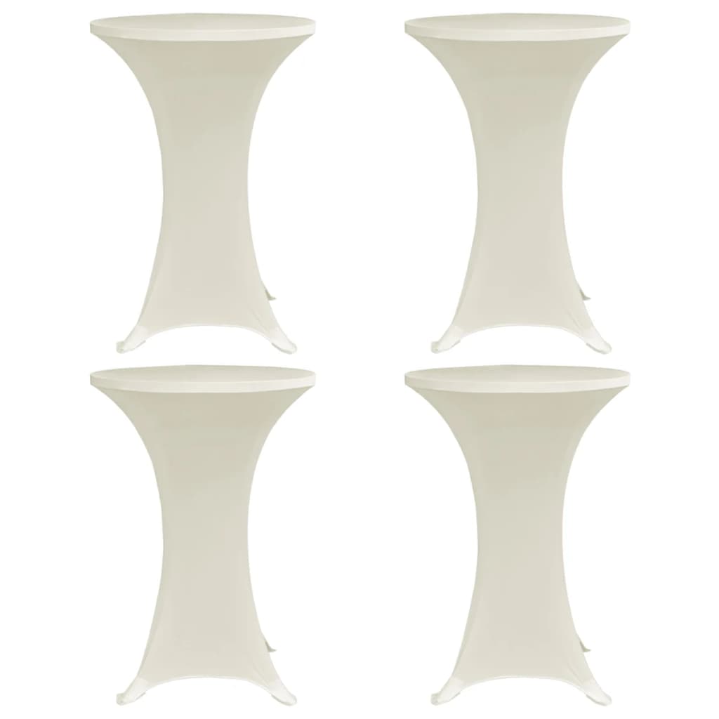 Standing Table Cover Ã ̃70 cm Cream Stretch 4 pcs