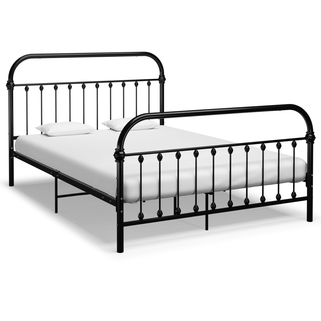 Bed Frame Black Metal 120x200 cm