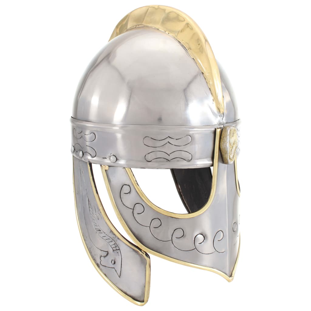 Morli Beowulf Helmet Antique Replica LARP Silver Steel