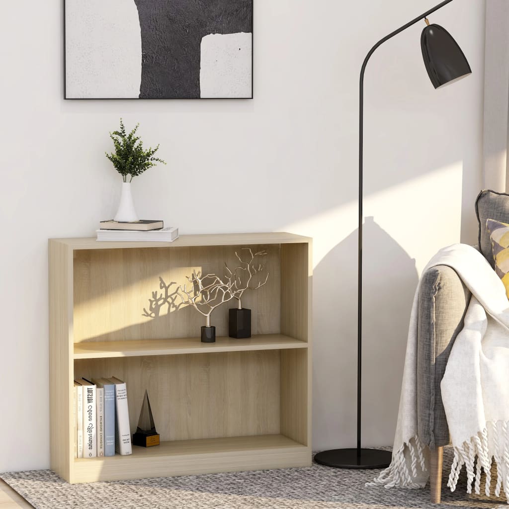 Bookshelf Sonoma Oak 80x24x75 cm Chipboard