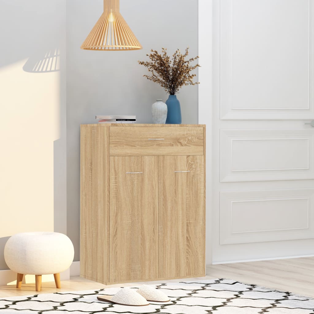 Shoe Cabinet Sonoma Oak 60x35x84 cm Engineered Wood