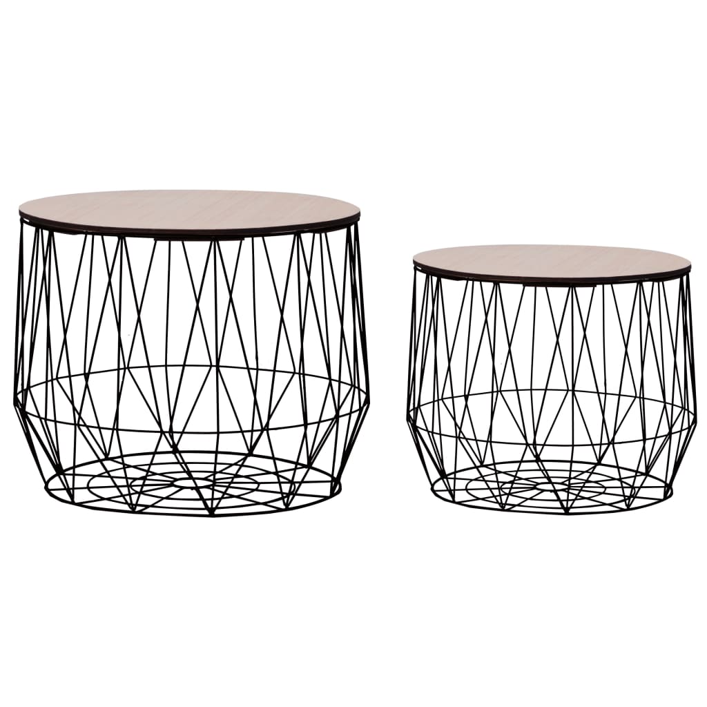 Coffee Table 2 pcs Black